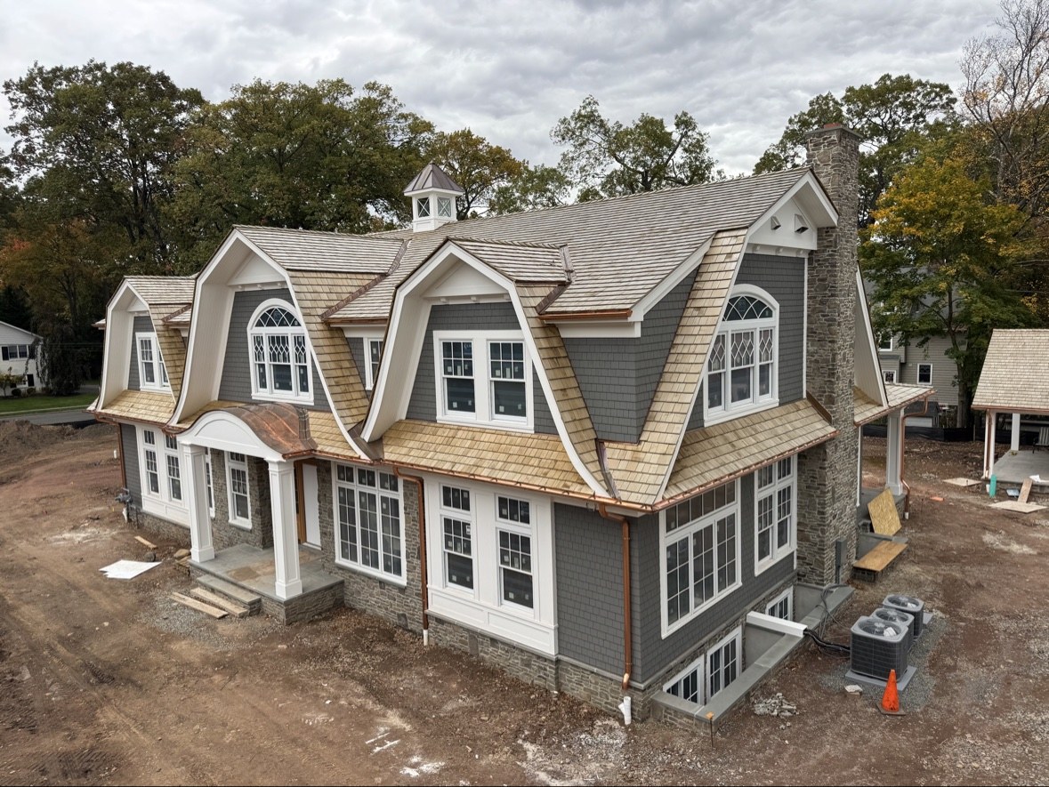 Cedar roof with copper gutters on an Oceanport NJ home